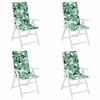 vidaXL Coussins de chaise &agrave; dossier haut lot de 4 mod&egrave;le de feuille