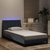 vidaXL Cadre de lit avec LED sans matelas Hanko gris fonc&eacute; 100x200cm velours