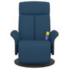 vidaXL Fauteuil inclinable de massage avec repose-pieds bleu tissu