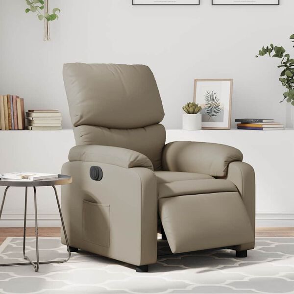 vidaXL Fauteuil inclinable &eacute;lectrique Cappuccino Similicuir