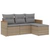 vidaXL Salon de jardin avec coussins 4 pcs beige r&eacute;sine tress&eacute;e