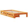 vidaXL Cadre de lit sans matelas cire marron 100x200cm bois pin massif