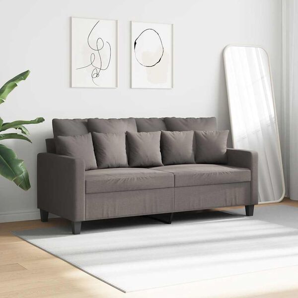 vidaXL Canap&eacute; &agrave; 2 places Taupe 140 cm Tissu