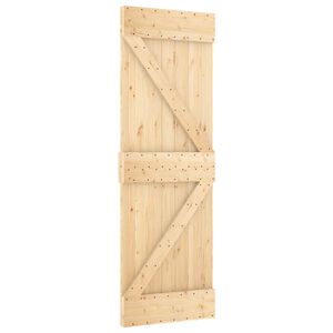 vidaXL Porte coulissante NARVIK Naturel et noir 70 x 210 cm (152,5 cm)