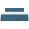 VidaXL Cadre de lit ottoman avec matelas bleu foncé 160x200 cm velours
