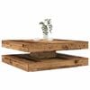 vidaXL Table basse rotative &agrave; 360 degr&eacute;s vieux bois 90x90x34,5 cm