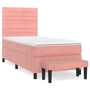 vidaXL Sommier &agrave; lattes de lit et matelas Rose 80x200 cm Velours