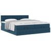 VidaXL Cadre de lit ottoman avec matelas bleu fonc&eacute; 160x200 cm velours