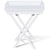 vidaXL Table d'appoint avec plateau Blanc