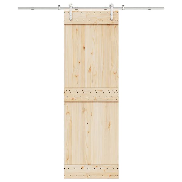 vidaXL Kit fixation porte coulissante 200 cm Acier inoxydable Argenté