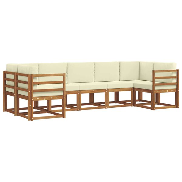 vidaXL Ensemble de canap&eacute;s d'ext&eacute;rieur 7 pcs Naturel et Cr&egrave;me
