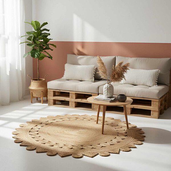 vidaXL Tapis Marron &Oslash; 240 cm Jute