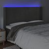 vidaXL T&ecirc;te de lit &agrave; LED Gris fonc&eacute; 183x16x118/128 cm Velours
