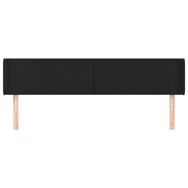 vidaXL T&ecirc;te de lit avec oreilles Noir 203x16x78/88 cm Similicuir