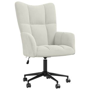 vidaXL Chaise de relaxation Blanc cr&egrave;me Velours