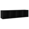 vidaXL Meubles TV 2 pcs Noir 142,5x35x36,5 cm Bois d'ing&eacute;nierie