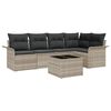 vidaXL Ensemble de canap&eacute; de jardin 6 pi&egrave;ces Gris polyrotin