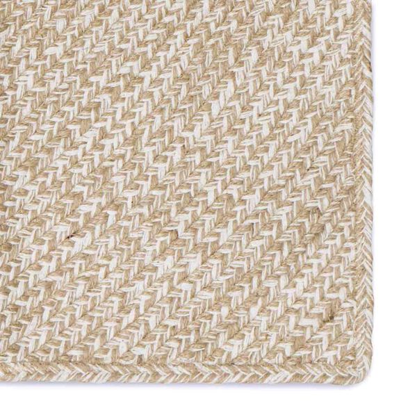 vidaXL Tapis de surface Naturel et Blanc 100 x 200 cm Jute