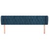 vidaXL T&ecirc;te de lit avec oreilles Bleu fonc&eacute; 203x23x78/88 cm Velours