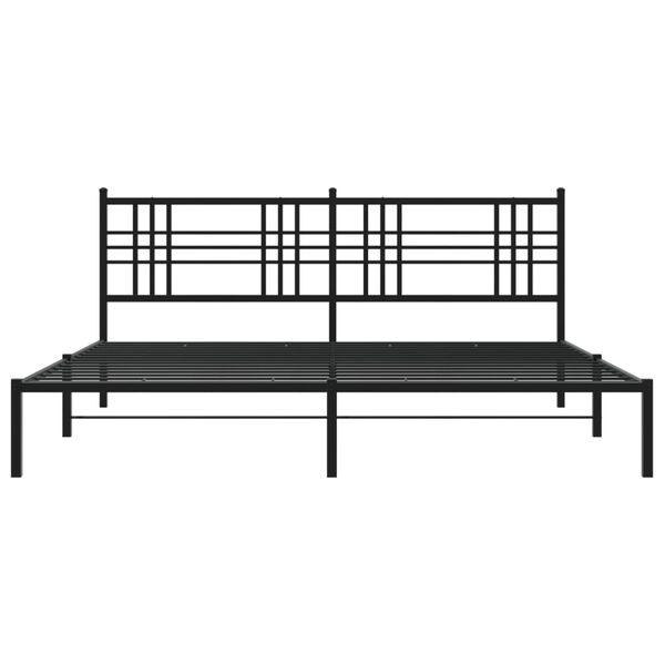 vidaXL Cadre de lit m&eacute;tal sans matelas avec t&ecirc;te de lit noir 193x203cm