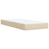 vidaXL Sommier &agrave; lattes de lit avec matelas Cr&egrave;me 90x200 cm Tissu