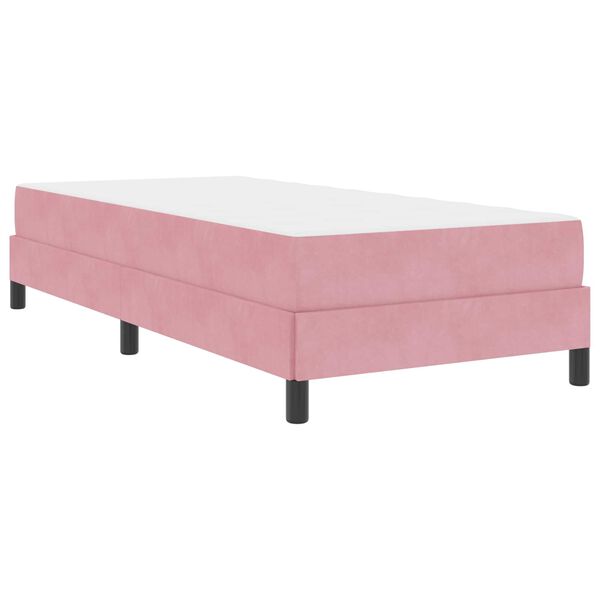 vidaXL Lit &agrave; ressorts avec matelas Rose 100 x 200 cm tissu