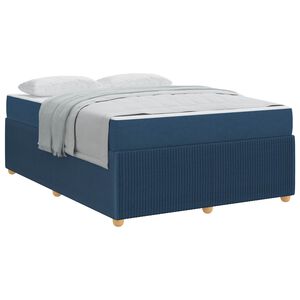 vidaXL Cadre de lit avec matelas Bleu 140 x 200 cm tissu