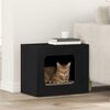 vidaXL Maison pour chat Noir 51 x 30 x 42 cm Bois d'ing&eacute;nierie