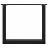 vidaXL Pieds de table basse en U, 2 pièces, noir, 50 x (42-43) cm, acier