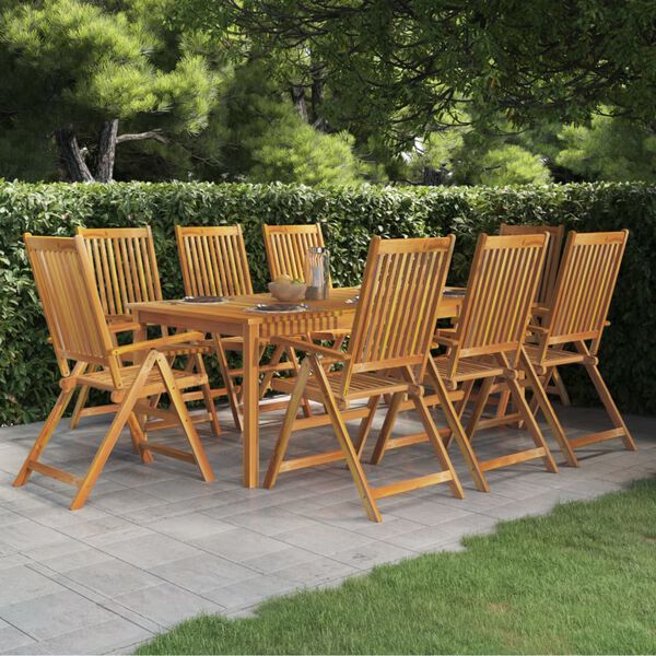 vidaXL Ensemble &agrave; manger de jardin 9 pcs Bois d'acacia massif