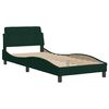 vidaXL Lit avec matelas Dover vert fonc&eacute; 90x190 cm velours