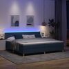 vidaXL Lit &agrave; ressort LED avec matelas avec LED Bleu 200 x 200 cm tissu