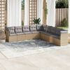 vidaXL Salon de jardin avec coussins 9 pcs beige r&eacute;sine tress&eacute;e