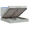 vidaXL Lit coffre avec matelas et LED Gris clair 140 x 200 cm Velours