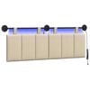 vidaXL T&ecirc;te de lit suspendue Avec lumi&egrave;re LED Cr&egrave;me Tissu
