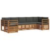 vidaXL Ensemble de canap&eacute;s d'ext&eacute;rieur 7 pc Naturel et Anthracite