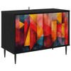 vidaXL Meuble TV HEESCH 69 x 33 x 50,5 cm Ch&ecirc;ne noir Bois d'ing&eacute;nierie