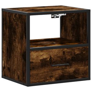 vidaXL Table de chevet murale Ch&ecirc;ne fum&eacute; 40x31x39,5 cm
