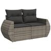 vidaXL Salon de jardin 6 pcs avec coussins gris résine tressée