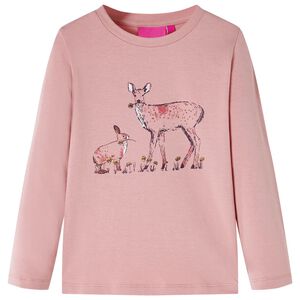 T-shirt pour enfants &agrave; manches longues rose 128
