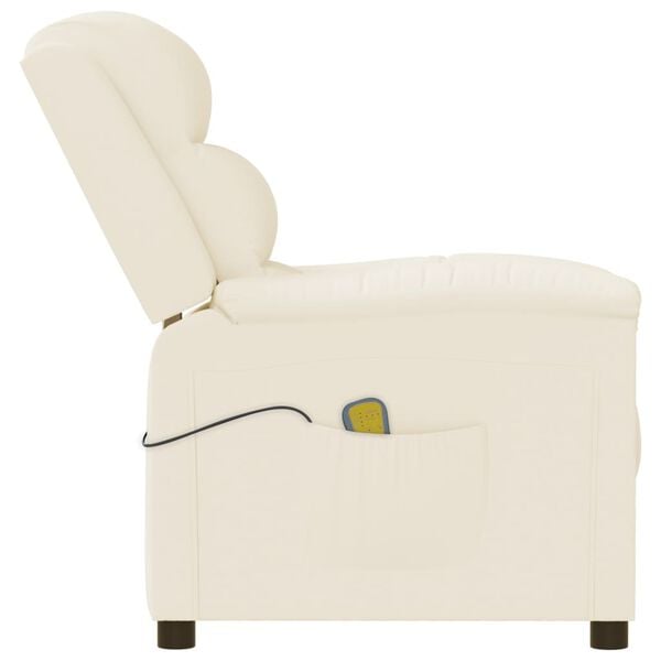vidaXL Fauteuil de massage Crème Similicuir