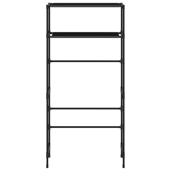 vidaXL Support de rangement 2 niveaux sur la machine &agrave; laver Noir Fer