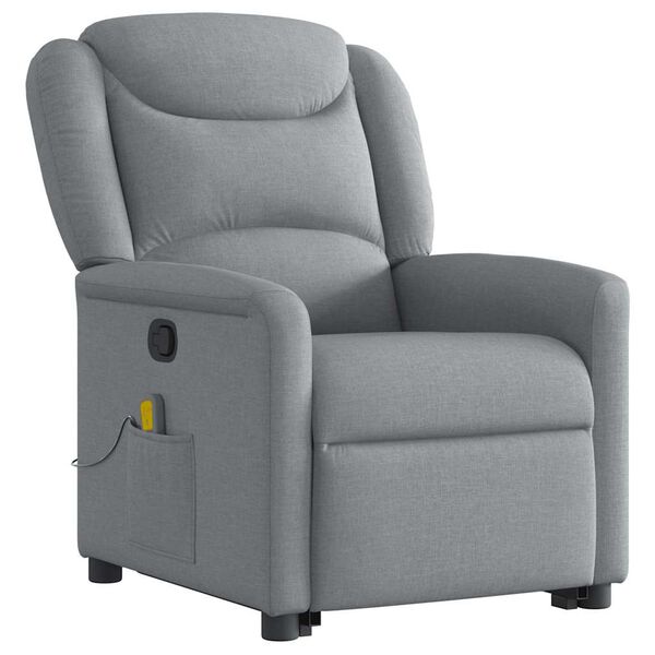 vidaXL Fauteuil de massage inclinable Gris clair Tissu