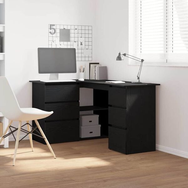 vidaXL Bureau Chêne noir 145 x 100 x 76 cm Bois d'ingénierie