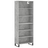 vidaXL Buffet gris b&eacute;ton 69,5x32,5x180 cm bois d'ing&eacute;nierie