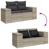 vidaXL Salon de jardin avec coussins 3 pcs gris clair r&eacute;sine tress&eacute;e