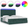 VidaXL Cadre de lit ottoman avec matelas vert foncé 180x200cm velours