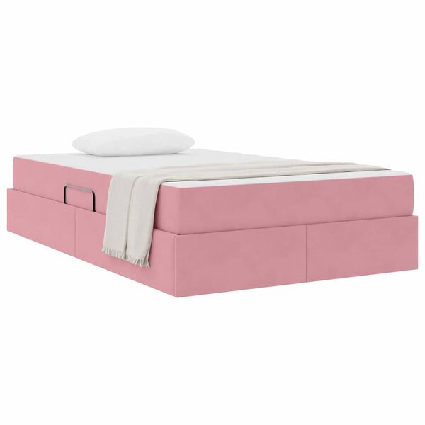 vidaXL Lit avec rangement et matelas Rose 120 x 200 cm Velours