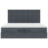 vidaXL Cadre de lit ottoman avec matelas gris foncé 200x200 cm velours