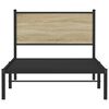 vidaXL Cadre de lit en m&eacute;tal sans matelas ch&ecirc;ne sonoma 100x200 cm